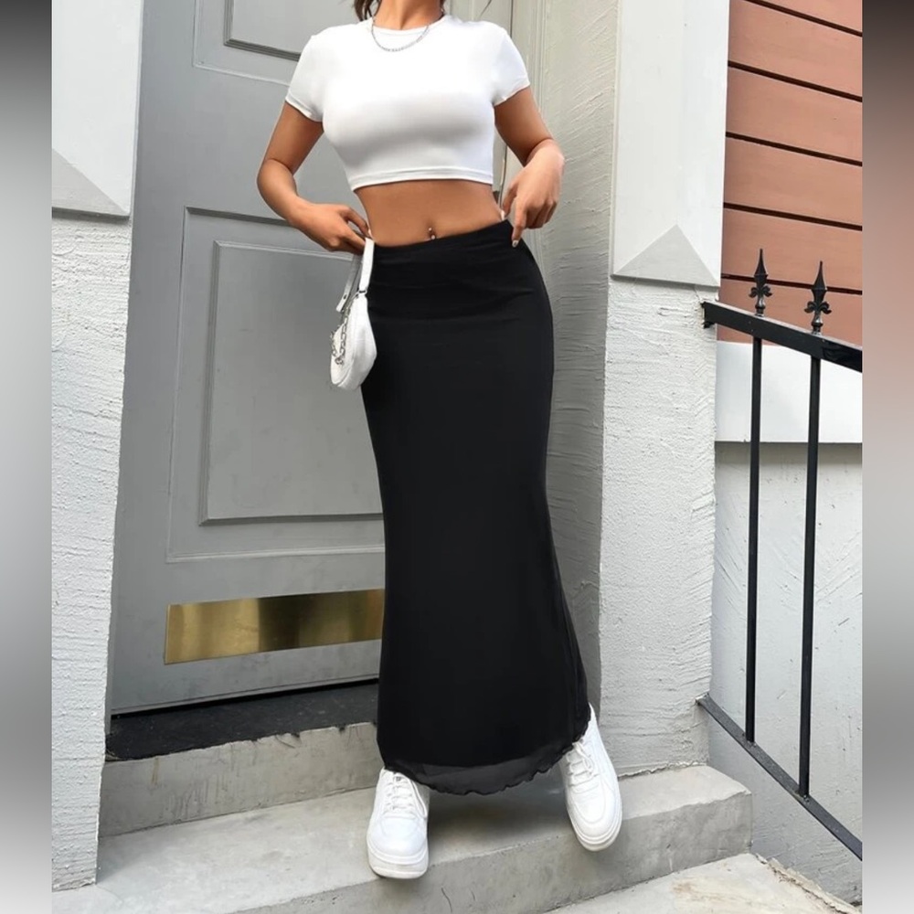 Black maxi skirt